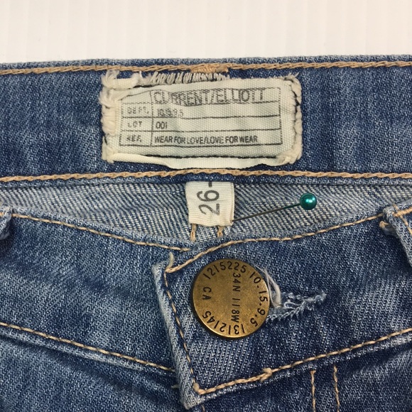 Current/Elliott High Rise Low Bell Jean. Sz 26. Made in USA - Picture 5 of 12